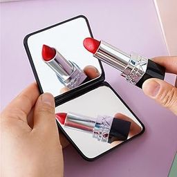 Primetan Vanity Make-up Mirrors Foldable Makeup Mirror Mini Square Makeup Double-Sided Compact Mirror Pocket Cosmetic Mirror for Outdoor Travel Home (Heart)-34