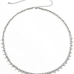Silver-Toned Dual Strand Waist Chain-image-21