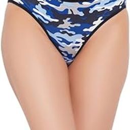 Women's Cotton Low Waist Camouflage Print Bikini Panty in Blue-image-3