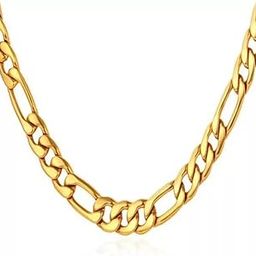 4Mm Figaro Curb Gold Plated Stainless Steel 20" Chain Necklace For Mens & Boys-image-73