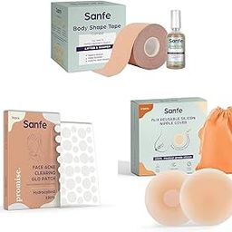 Intimate Care Set - Breast Shaper & Lifter, Acne Pimple Patch (Pack of 36), Reusable Silicone Nipple Covers (4 Pieces) - Nude, 1 Count, Sensitive Skin, Silicone, Skinny, Breast Support-16