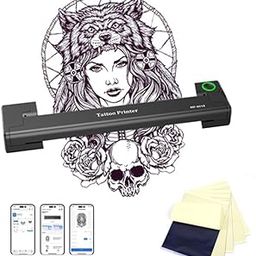 boermeize Wireless Tattoo Stencil Transfer Printer Machine,Professional Tattoos Thermal Mini Portable Crisp Copier Whit 12pcs Transfer Paper-image-59