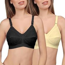 Womens Full Coverage Beige and Black Bra-Pack of 2-image-44