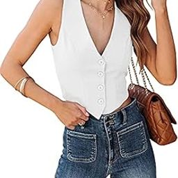 Women's Business Button Up Sleeveless Vests Fully Lined V Neck Regular Fitted Jacket Waistcoat-picture-45
