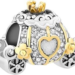Cinderella's Pumpkin Carriage Charm Compatible with Pandora Charms Bracelets, Copper, No Gemstone-picture-21
