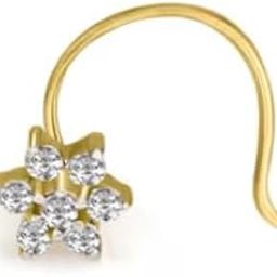 Gold Seven Diamond Nose Pin with Tail-image-69