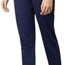 LYECRA Cotton Lycra Ankle Length Pants for Women | Plus Size Stretchable Cigarette Fit with 2 Pockets | Casual & Formal Wear | Dark Blue-34