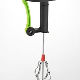 Dervino Manual Hand Press Blender- Powerless Hand Blender Press and Relax Handle for Performance with SS Blade Hand Blender/Beater/Mixer for Coffee, Cream, Egg,Milkshake, Lassi etc (Pack Of 1 / Green)-picture-14