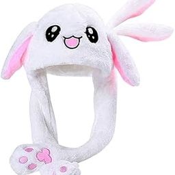 Kiditos Bunny Cap With Moving Ears (LED Glowing) Girls Headwear Plush Funny Hat, Wool Winter Cap-image-2