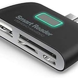 4-in-1 OTG/TF/SD Smart Card Reader with C-Type Charging Port Compatible for Laptops, Smartphones, Cumputers |Support Mouse, Keyboard, Flash Drive and Others | -Black-26