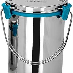 Stainless Steel Akhand - Jointless Milk Can/Oil Can/Milk Barni/Oil Pot with Lid, Sea Green (Barni 1500ml, Sea Green)-25
