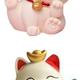 MERISHOPP 2X Lucky Cat Figurines Car Decor Statue for Dashboard Home|Home & Garden|Home D?©cor|Figurines-image-74