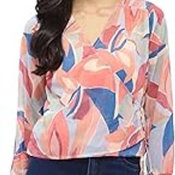 Abstract Print Multicolour Tie Knot Wrap Top-image-59