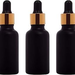 Rentra S.P.A 30ml Glossy Black Painted Round Glass Bottle + Glass Dropper + Gold Ring + Black Silicon Teat-7