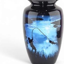 Urns for Human Ashes for Adult, Keepsake Funeral Urns, Cremation Box for Women and Men (Fishing Design, Large (250 Lbs))-image-70