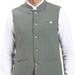 turtle Men Knitted Solid Slim Fit Spanish Green Nehru Jacket||Men's Waistcoat-picture-40