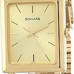 Quartz Analog Champagne Dial Stainless Steel Strap Watch for Men-NS7078YM02-34