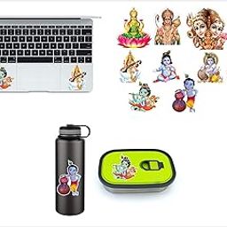 DivineDesigns Multipurpose PVC Vinly Waterproof Gods Stickers for Pooja Room, Kids Room, Laptops, waterbottles, Electronic Gadgets 3.5 X3.5 INCH (Pack of 10)-image-87