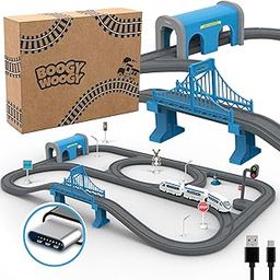 BOOGYWOOGY Vande Bharat Express Toy Train Set | 91-Piece USB Rechargeable Type-C Engine Indian Railway Set with DIY Magnetic Tracks | Educational Toy for Kids Ages 3 for Train Lovers-12