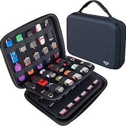 ButterFox Large Capacity USB Thumb Flash Pen Drive Storage Holder/Memory Card SD SDXC SDHC Card Holder Case/External Hard Drive Case/Universal Electronic Accessories Organizer-10
