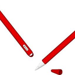 Jesra® Non-Slip Sleeve with Tip Holder Silicone Case for Apple Pencil 2nd Gen - Red-26