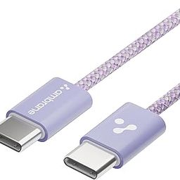 Ambrane 60W Type-C to Type-C Fast Charging Cable for Smartphones, Tablets, Laptops, iPhone 15 & Other Type C Devices, PD Technology, 480Mbps Data Sync, 1.2M (ABCC-60, Purple)-18