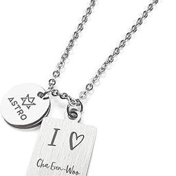 kpop ASTRO Necklace Dual Pendants Necklace Team Logo and LOVE Symbol to member name Necklace-image-85