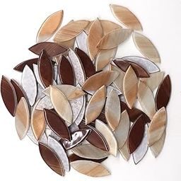 Sweven Art Mosaic Tiles,40x15mm Size Leaves, 3mm Thick, Brown & Copper Brushing Effect (Pack of 200Gms)-image-57