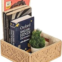 Kaahira Macrame Hamper Gift Basket – Handmade Boho Hamper for Festivals, Weddings, Baby Showers, Housewarming | Decorative Organizer for Storage & Gifting (8x8x3 Inches) (Beige)-image-18