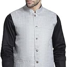 Men's Woven Design Nehru Jacket-image-18