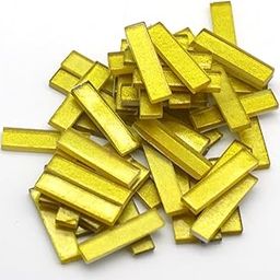 Sweven Art Mosaic Tiles, 10x40mm Size Pipes, 4mm Thick, Glitter Yellow Color (Pack of 200Gms)-image-74