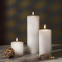 PROSPERRO LUMO by Parkash Candles Unscented Pillar Candles Set of 3 || 2x2, 2x4, 2x6 Inches || Paraffin Wax Candles || Home Decor (White)-19
