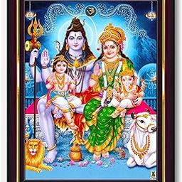Pavan Photo Laminations Shiv Parivar Family Siva Parvati Lord Shiva Wall Painting Framed Home Decor (Wood,Matte,Brown,Small Size,6 x 8 Inch) B1146S-image-69