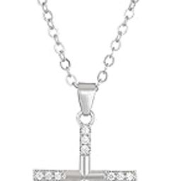 Elegant Silver Cross Pendant Necklace with Sparkling Embellishments-image-40