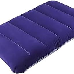 ZIGZAP Premium Air Pillow - Blue Soft Velvet Air Inflatable Neck Cushion for Travel, Car, Train, Camping - Portable Lightweight Backpacking Pillow Soft - Traveling Accessories (Pack of 01) (1)-picture-2