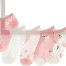 5 Pairs Baby Girl Boy Socks, Toddlers Infant Cotton Warm Stretch Crew Socks with Pink Rabit Design, Suitable Age For 0-2 Years old baby-image-2