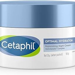 Cetaphil Optimal Hydration Replenishing Night Cream 50g | Lightweight & Fast Absorption | Hyaluronic Acid, Blue Daisy Extract, Niacinamide-image-86