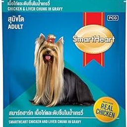 Smart Heart Pouch Wet Dog Food Chicken & Liver Chunk in Gravy 80G (Pack of 12, 960 G) - Adult-image-68