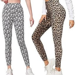 Women's Beige Stretchable Printed Cotton Lycra Blend Casual Jegging Combo Pack of 2(2DTRT-06-18_36)-image-69