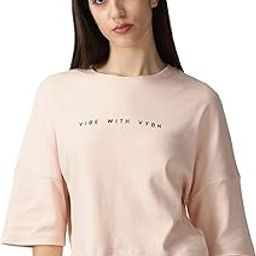 Women's Cotton Oversized Crop T-Shirt | Half-Sleeve Round Neck Short Top | Drop Shoulder Loose Fit Crop Top for Women | Soft Breathable Fabric | Solid Color and Boho Style-image-92