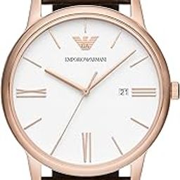 Emporio Armani Leather Analog White Dial Men Watch-Ar11572, Brown Band-picture-13
