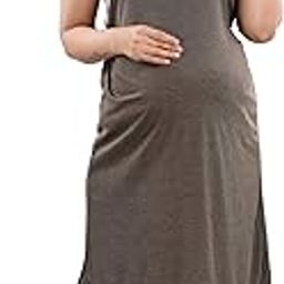 Women's Polyester Blend Dungaree Knee Length Nighty Pre and Post Pregnancy-image-96