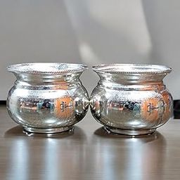Sigaram German Silver Traditional Kum Kum & Haldi Cup for Home Temple Pooja Decore K4663-image-69