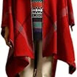 Women Melissa Checkered Cape (RED/White_Free Size)-image-21