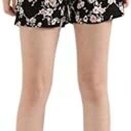Viscose Lounge Shorts Above Knee for Women| Breathable, Mid Rise, Black-image-54