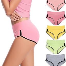 Womens Breathable 100% Regular & Plus Size Underwear | Cotton Brief | High Waist Full Coverage Tummy Controller | High Rise Underpants Womens Panties - (Pack of 5)-image-49