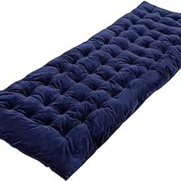 9villa Mattress | Velvet Fabric White Soft Cotton Foldable Light Weight Quilt/Mattress 1 Sleeping Capacity, 3 x 6 ft or 72 x 36 Inches (Navy Blue, Single Bed)-image-69
