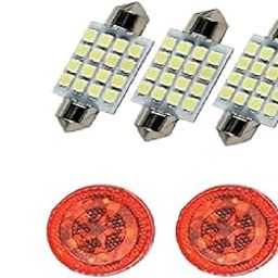 Detachi Car Roof Light Interior Door Open Warning 16 LED Festoon LEDs Wireless Auto change for Car Combo Pack light Batteries included (Red & Yellow, 3pcs + 2pcs)-image-94
