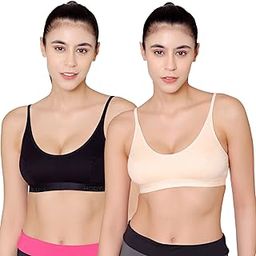 Women's Cotton Spandex Pack Of 2 Sports Bra - E1608BS-image-39