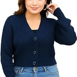 feverfew Stylish Vneck Sweater | Women's Knitted Sweater | Self Design | Casual Wool | Sweater for Ladies | Cardigans Sweater-picture-0